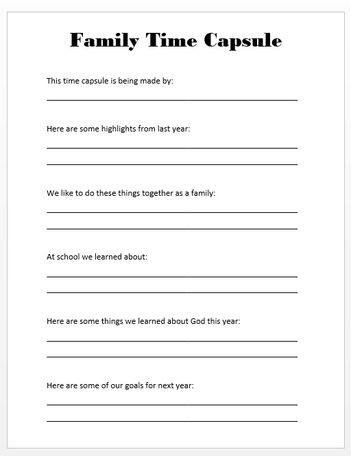 Printable Time Capsule Letter Template Printable Templates